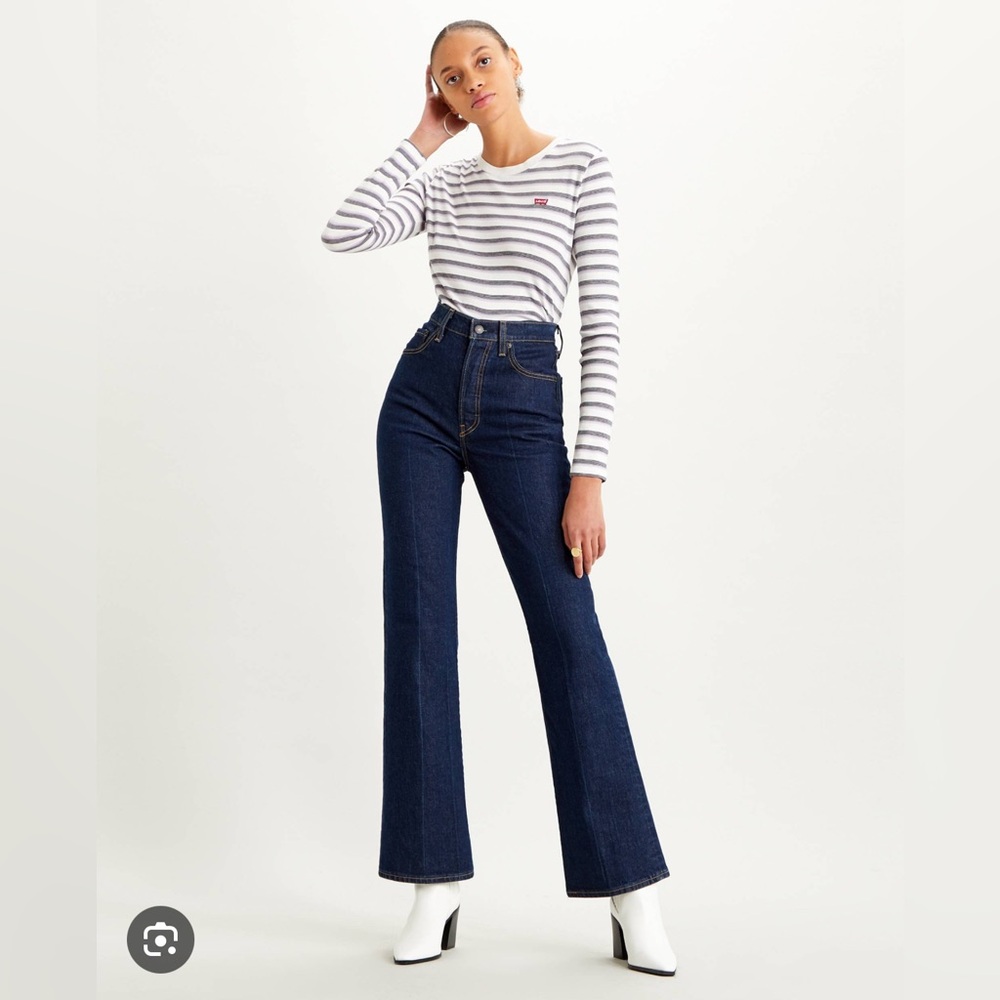 Levi’s Ribcage Bootcut Jeans - 28W x 33L, non-stretch, medium/dark wash